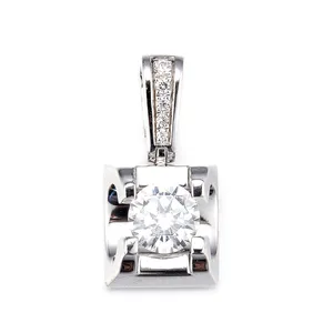 PD34250-W Jingzhanyi 50 'pendentif en diamant naturel personnalisé en or 18 carats serti d'un pendentif en diamant 0.5CT pendentif bijoux en diamant