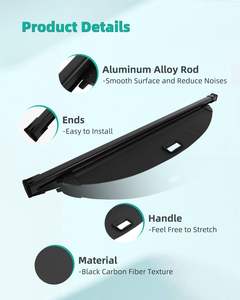 2021-2023 <span class=keywords><strong>Hyundai</strong></span> <span class=keywords><strong>Santa</strong></span> <span class=keywords><strong>Fe</strong></span> 1.6L <span class=keywords><strong>maletero</strong></span> trasero cubierta de sombra de seguridad retráctil carbono retráctil Kits interiores de carga trasera - Product Image 3