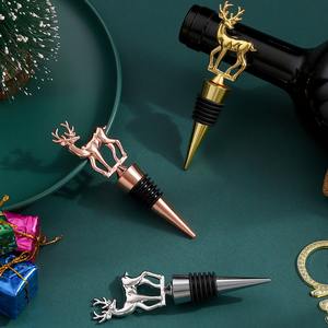 Bonito tapón de botella de vino tinto único para Festival Fiesta de Navidad Favores Herramienta de vino Tapones de vino con forma de ciervo - Product Image 4