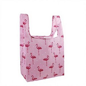 Cheap Portable Large Thick <b>Reusable</b> Custom Foldable Long Letter Pattern Shopping <b>Bag</b> Wholesale Price Sustainable RPET LEMEI - Product Image 3
