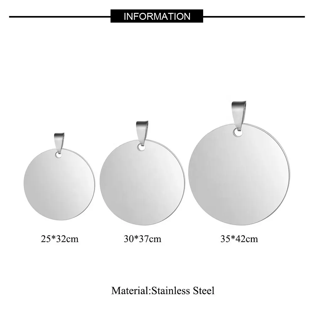 DIY Jewelry 100% Stainless Steel Mirror Polished 20/25/30/35/40mm Disc Round Tags Pendants for Making Necklace Jewelry 6 Colors