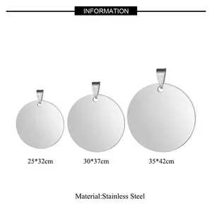 DIY Jewelry 100% Stainless Steel Mirror Polished 20/25/30/35/40ミリメートルDisc Round Tags PendantsためMaking Necklace Jewelry 6 Colors