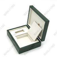 Boîte cadeau en bois vert pour parfum et cosmétiques WANJING avec logo personnalisé imprimé à l'écran pour Attar Oud Oil Modèle WJWX001