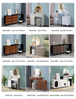 Prix de gros : Ensemble de coiffeuse de luxe moderne pour chambre à coucher avec miroir éclairé par LED