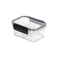 Boîte de rangement moderne grande capacité carrée écologique de qualité alimentaire à 2 compartiments pour pâtes et nouilles, organisateur de cuisine scellé en PE