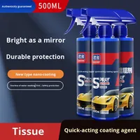 500ml Ph Neutro Sin residuos Sin enjuague Cuidado del automóvil Recubrimiento rápido Nano Cristal Agente Líquido Sellador repelente al agua para automóviles Vidrio