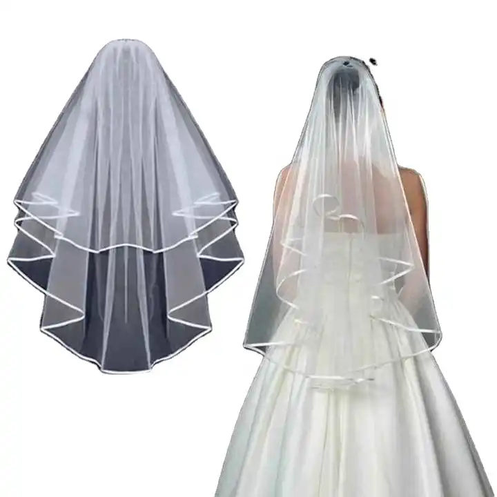 White Wedding Veil, Short Veil, White Wedding Veils. 