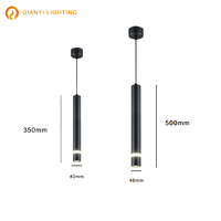 Lampe suspendue LED rétractable à tube long pour îlot de cuisine, salle à manger, boutique, comptoir de bar, décoration, tube cylindrique, bureau