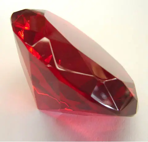 Red Gem Glass diamond shape Crystal Wedding Favor MH-9419