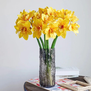 Tiges de fleurs décoratives de haute qualité 3 têtes Real Touch PU <span class=keywords><strong>Amaryllis</strong></span> artificiel pour fleur de pièce maîtresse - Product Image 5