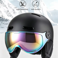 Casque de ski avec visière certifié CE EN 1077, casque de snowboard, coque ABS, doublure EPS, visière miroir amovible pour adultes