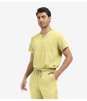 Conjunto de Uniforme Médico Blanco 42217, Color Sólido, para Clínica Dental, Spa, Terapia Podal, Producto Nuevo con Logotipo Bordado