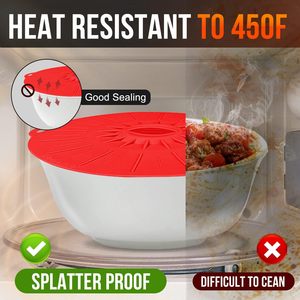 Silicone <b>Lids</b> for Food Storage Food Grade Reusable Silicone Bowl Covers for <b>Pots</b> and Pans Microwave Splatter Cover Fits Cups - Product Image 4