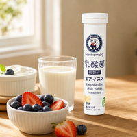 Bouteille de stockage cylindrique en PP durable pour comprimés effervescents, étanche à l'humidité, avec couvercle déshydratant pour emballage pharmaceutique