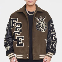 Veste universitaire Lettermen d'hiver personnalisée OEM blousons bombardiers vintage universitaires en chenille avec patchs et broderie de logo pour hommes