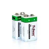 Kabel tipe-c isi ulang daya cepat, baterai persegi panjang Ion Lithium 9V 500mAh tahan lama untuk peralatan rumah tangga