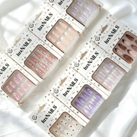 Uñas Postizas al por Mayor, Diseño Mixto, 24 Piezas, Personalizadas, con Punta Francesa en Forma de Corazón, Almendradas, Coffin, Juego de Uñas Acrílicas Artificiales