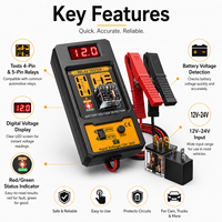 Testeur de relais automobile CNB-808 12V-24V universel, analyseur de relais automobile 4 et 5 broches, affichage numérique LED, outil de test de circuit