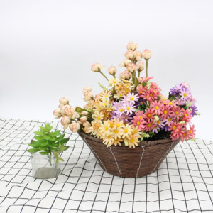 Panier de rangement mixte en forme de disque, cordon en <span class=keywords><strong>papier</strong></span> brun, tube en <span class=keywords><strong>plastique</strong></span> marron, panier de rangement - Product Image 6