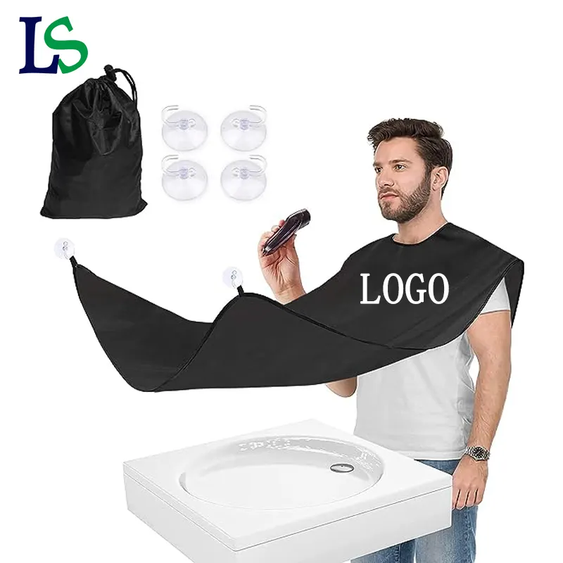Atacado impermeável logotipo personalizado banheiro catcher aparar barba barbear avental cabo para homens