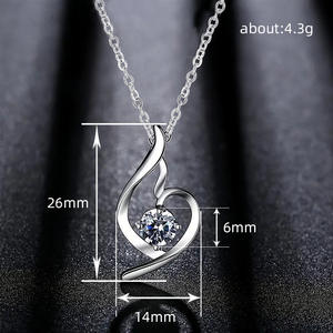 Collier pendentif de mariage en <span class=keywords><strong>argent</strong></span> plaqué diamant imité de haute qualité CAOSHI en gros pour offrir à une petite amie, cadeau pour femme OEM - Product Image 6