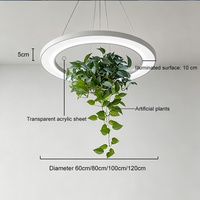 Lustre LED suspendu réglable en hauteur au design biophilique, corps en fer, température de couleur multiple, garantie 3 ans, économe en énergie, vente en gros
