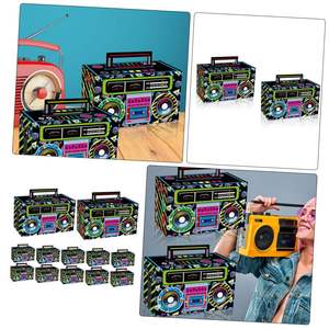 กล่องของขวัญรูปวิทยุย้อนยุคสไตล์ 80s 90s ทำจากกระดาษแข็งรักษ์โลก สำหรับงานปาร์ตี้ ฮิปฮอป ตกแต่งโต๊ะกลาง ใส่ขนม - Product Image 4