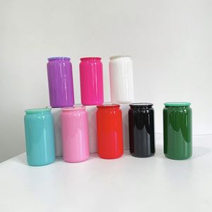 Paquete de 50 Vasos de Vidrio de Borosilicato Brillante de Color Sólido de 16 oz para Cerveza y Refrescos, Aptos para Envolturas UV DTF - Product Image 2