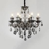 Lustre en cristal de style européen moderne, luminaire suspendu simple et élégant pour café, salon, décoration intérieure