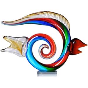 간단한 스타일 손으로 만든 컬러 유리 물고기 장식품 - Product Image 1