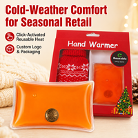 Compresse chauffante portable réutilisable à activation par clic à base d'acétate de sodium pour le corps, idéale pour le camping, la randonnée et les activités hivernales en extérieur