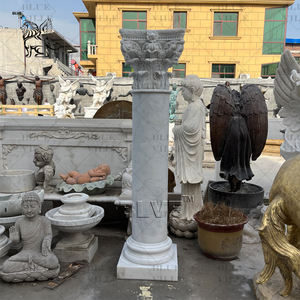 Columna Corintia Griega de Mármol Beige Natural, Pilar de Piedra Redondo para Decoración de Ingeniería Exterior BLVE - Product Image 3