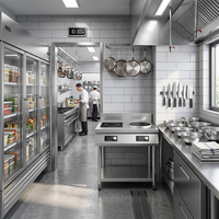 Cuisinière à induction professionnelle haute puissance 3500W en acier inoxydable avec foyer concave, facile à nettoyer, équipement de cuisine commercial