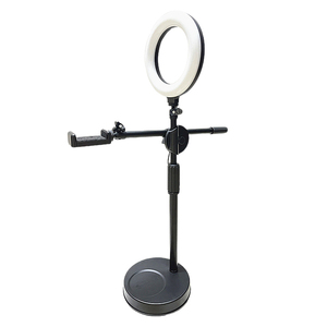 Support de bureau pour téléphone portable avec anneau lumineux LED pour maquillage, diffusion en direct et enregistrement vidéo, idéal pour les photos et les selfies - Product Image 2
