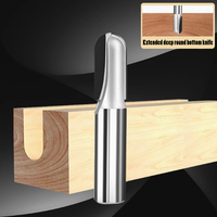 Pisau Mesin Ukir Alur dan Pahat Kayu YUFU Bright Finish Uncoated Diamond Extended Deep Bottom End Mill 3