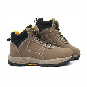 OEM S3 Nuevos zapatos de seguridad con punta de acero para hombres de cuero en línea Botas de trabajo para hombres Botas DE SEGURIDAD marrones para la construcción Calzado de seguridad - Product Image 4