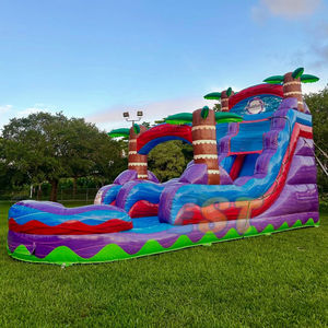 Offre Spéciale toboggan aquatique violet <span class=keywords><strong>palmier</strong></span> tropical commercial PVC marbre enfants <span class=keywords><strong>jeu</strong></span> de fête toboggan aquatique gonflable avec piscine - Product Image 3