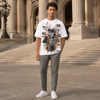 T-shirt en coton surdimensionné en gros, logo personnalisé imprimé en sérigraphie, marque grande taille, pour hommes, style hip-hop, poids lourd