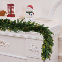 Guirnalda de Hiedra Artificial Verde de 6 Pies Personalizada con Luces LED Blanco Cálido, Plástico Ecológico, Decoración Moderna para Chimenea, Pared, Navidad