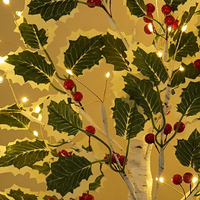 Kerstboomlicht LED Nieuwjaarsvakantie Feestdecoratie Gloeiende boom Binnenhuis Rood fruitblad Decoratieve lamp