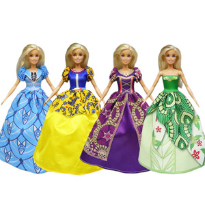 Quần áo búp bê công chúa hoạt hình, đồ chơi giả vờ, váy cưới làm bằng tre cho bé gái chơi giả vờ, phụ kiện nhà búp bê ngoại nhập - Product Image 3