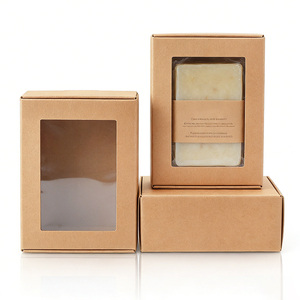<b>Window</b>-type eco-friendly and biodegradable corrugated cardboard box for soap packaging - Product Image 4