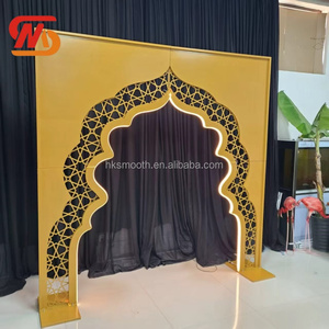 SMOOTH New Arrival Gold Metal Arch <b>Backdrop</b> Light Decorative <b>Stand</b> for Wedding Decoration - Product Image 4