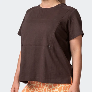 Haut d'<span class=keywords><strong>allaitement</strong></span> personnalisé pour femme, manches courtes, confortable, <span class=keywords><strong>fermeture</strong></span> <span class=keywords><strong>éclair</strong></span> invisible, <span class=keywords><strong>t</strong></span>-<span class=keywords><strong>shirt</strong></span> de maternité - Product Image 4