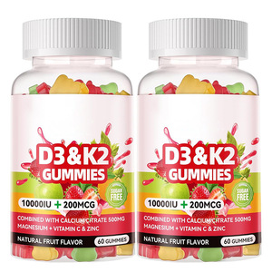 OEM vendita calda senza zucchero vitamina D3 K2 Gummies calcio MK-7 K2 magnesio citrato vitamina C denti ossa immunitarie sostenere adulti donne - Product Image 5