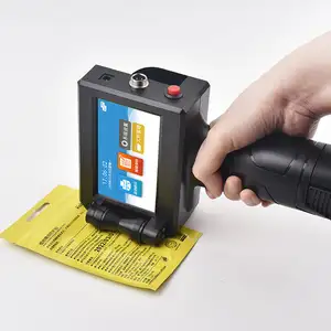 Máquina de impressão portátil de garrafas de vidro Qr, data de validade, código de barras, impressora a jato de tinta, máquina de codificação e impressão