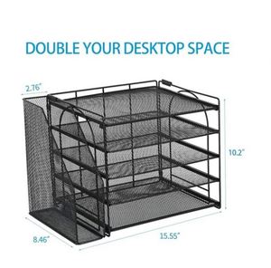 Metal Paper <b>Organizer</b> and Accessories with <b>File</b> <b>Organizer</b> Desk Accessories & Workspace <b>Organizers</b> for Catalog & Reference Racks - Product Image 4