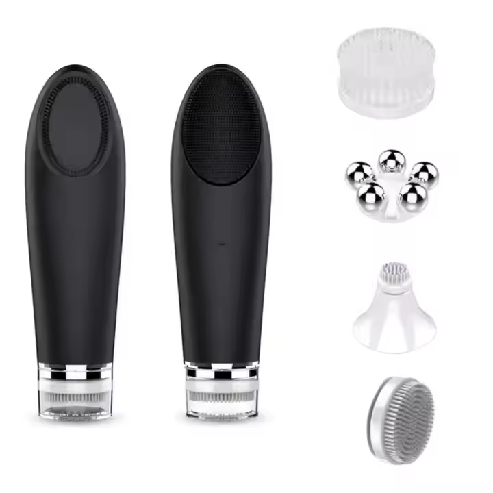 Skin Care Device 4 in 1 Silicone Electric Facial Cleaning Brush for Deep Cleaning Sonic Vibrating Face Cleaning Brush