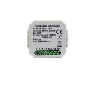 Módulo de interruptor inteligente Zigbee, No Neutral, con aplicación Tuya, funciona con interruptor de luz de pared