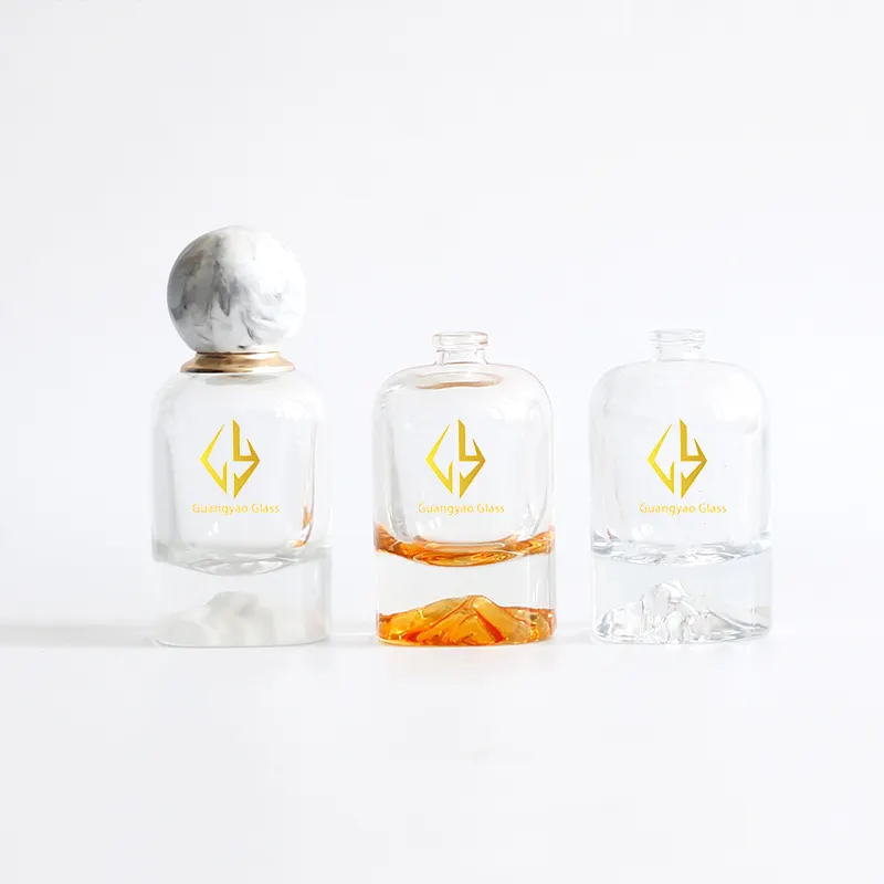 1 bouteille de parfum vide pour fond de montagne des neige, flacon dégradé de couleur, spray en verre, avec capuchon de boule Unique, 50ml, nouveau Design, 2022
